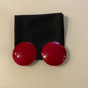 Pink clip on earrings